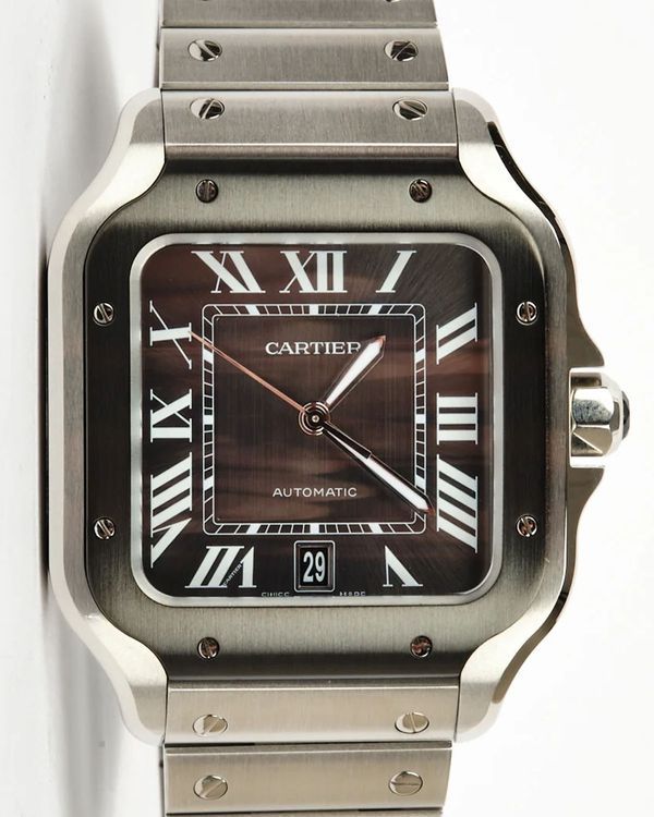 2026 Cartier Santos De Cartier 39.8MM Grey Dial Steel Bracelet (WSSA00037)