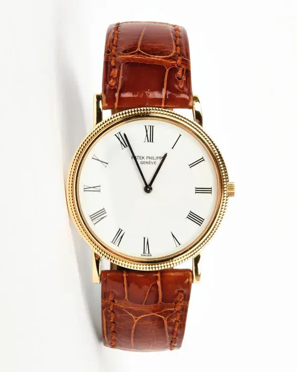 Patek Philippe Calatrava 32MM White Dial Leather Strap (3520/D)