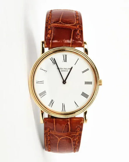 Patek Philippe Calatrava 32MM White Dial Leather Strap (3520/D)