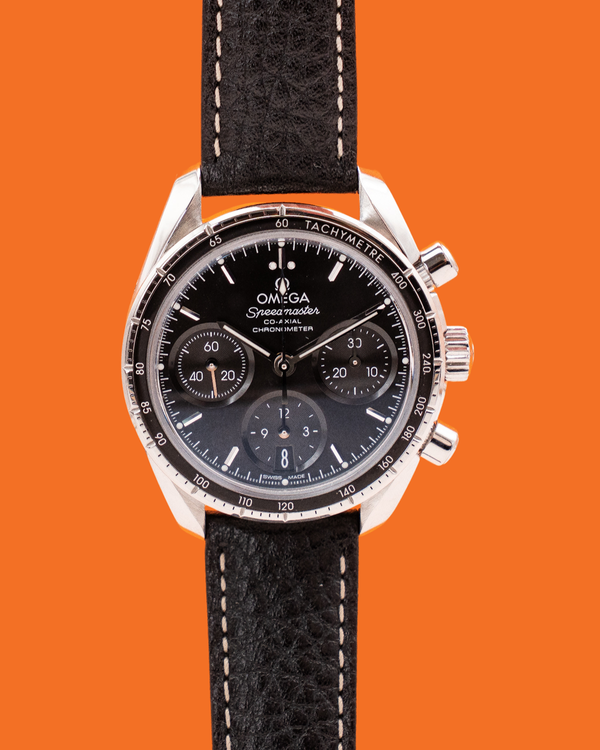 2022 Omega Speedmaster 38MM Black Dial Leather Strap (324.30.38.50.01.001)