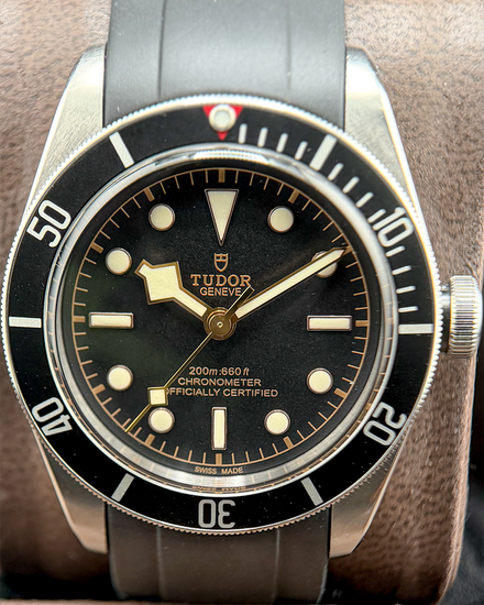 No Reserve - Tudor Black Bay Heritage 41MM Black Dial Aftermarket Rubber Strap (79230N)