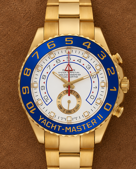 Rolex Yacht-Master II 44MM White Dial Yellow Gold Oyster Bracelet (116688)