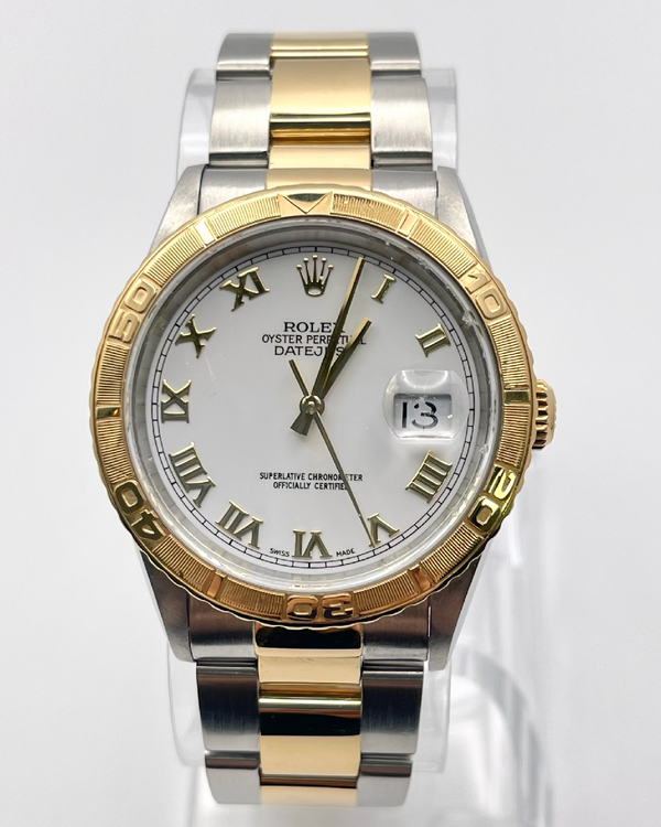 1997 Rolex Datejust Turn-O-Graph 36MM White Dial Two-Tone Oyster Bracelet (16263)