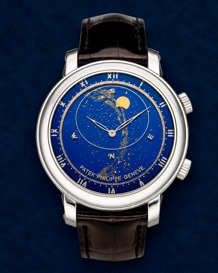 Patek Philippe Grand Complications Celestial 43MM Blue Dial Leather Strap (5102G-001)