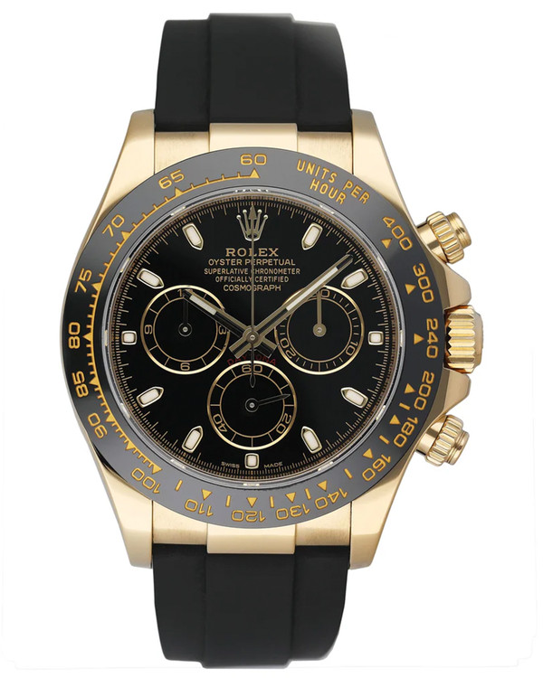 2018 Rolex Cosmograph Daytona 40MM Black Dial Rubber Strap (116518LN)