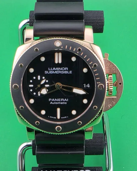 Panerai Submersible 1950 3 Days 42MM Black Dial Rubber Strap (PAM00684)