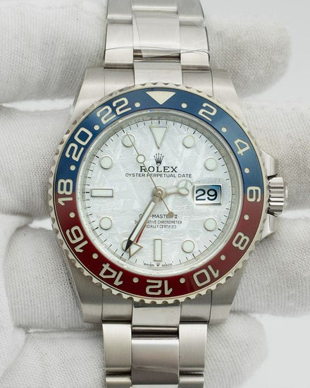 2021 Rolex GMT-Master II "Pepsi" 40MM Meteorite Dial White Gold Oyster Bracelet (126719BLRO)