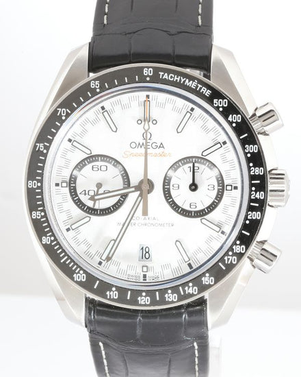 No Reserve - 2019 Omega Speedmaster Racing 44.25MM White Dial Leather Strap (329.33.44.51.04.001)