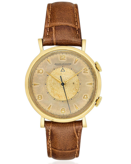Jaeger-LeCoultre Memovox Vintage Alarm 34MM "Tropical" Champagne Dial Aftermarket Leather Strap (Cal. P489)