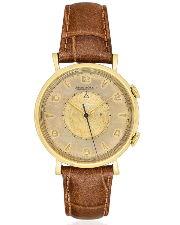 Jaeger-LeCoultre Memovox Vintage Alarm 34MM "Tropical" Champagne Dial Aftermarket Leather Strap (Cal. P489)