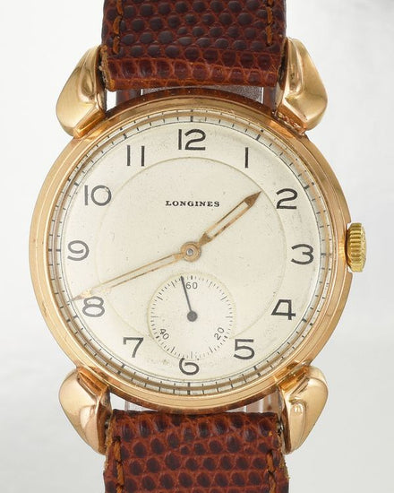 Longines Vintage 34MM Silver Dial Aftermarket Leather Strap (Longines)