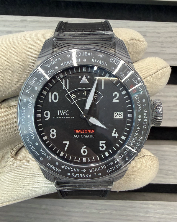 2026 IWC Schaffhausen Pilot Big Timezoner Top Gun Ceratanium 46MM Black Dial Textile Strap (IW395505)