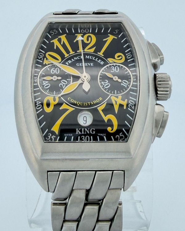No Reserve - Franck Muller Conquistador "King of Complications" L.E. 48MM Black Dial Steel Bracelet (8005 CC)