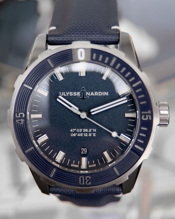 No Reserve - 2022 Ulysse Nardin Diver 42MM Blue Dial Textile Strap (8163-175/93)