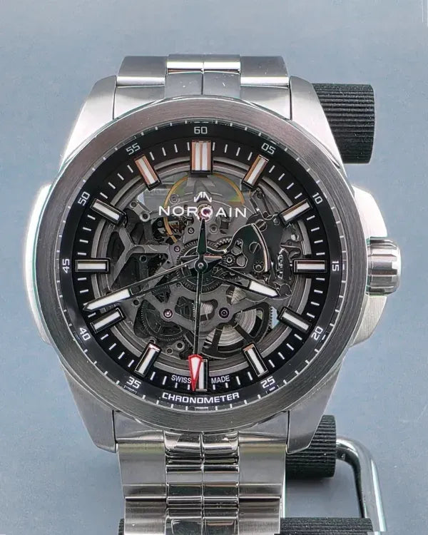 2023 Norqain Independence 42MM Skeleton Dial Steel Bracelet (N3000.07S01.B01)