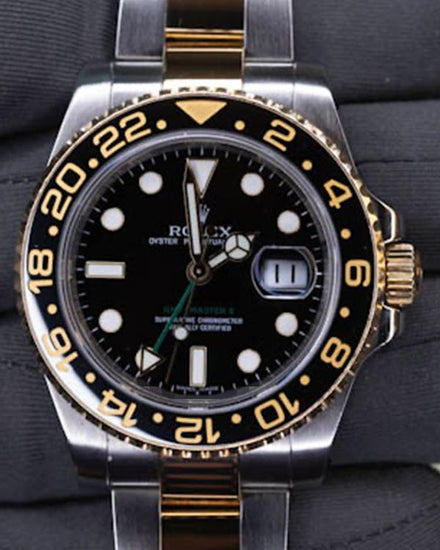 2008 Rolex GMT-Master II 40MM Black Dial Two-Tone Oyster Bracelet (116713LN)