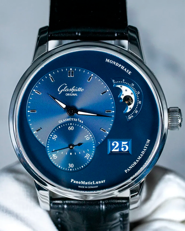 2025 Glashütte Original PanoMaticLunar 40MM Blue Dial Leather Strap (1-90-02-46-32-61)