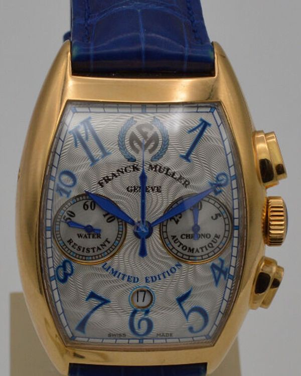 2005 Franck Muller Cintrée Curvex "Pride of Greece" L.E. 55MM Silver Dial Leather Strap (8880 CC DT)