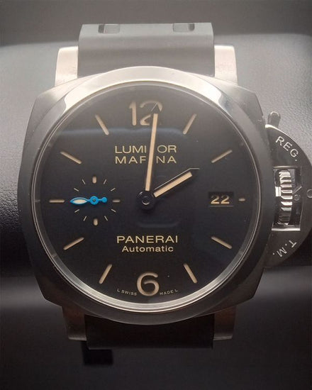 2017 Panerai Luminor Marina 1950 3 Days 42MM Black Dial Rubber Strap (PAM01392)