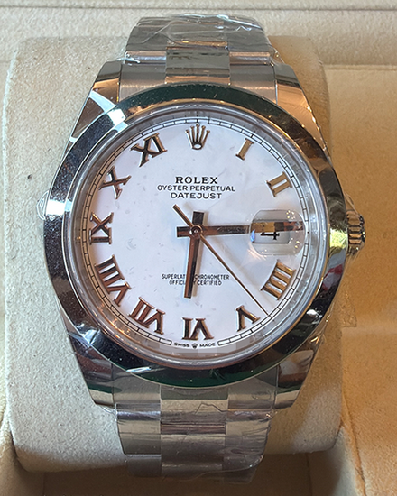2026 Rolex Datejust 41MM White Dial Oyster Bracelet (126300)
