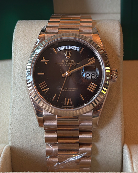 2025 Rolex Day-Date 36MM Chocolate Dial President Bracelet (128235)