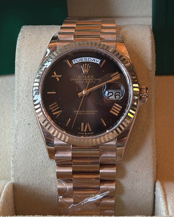 2025 Rolex Day-Date 36MM Chocolate Dial President Bracelet (128235)