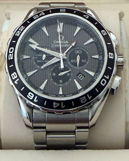 2024 Omega Seamaster Aqua Terra 150M Chronograph GMT 44MM Grey Dial Steel Bracelet (231.10.44.52.06.001)