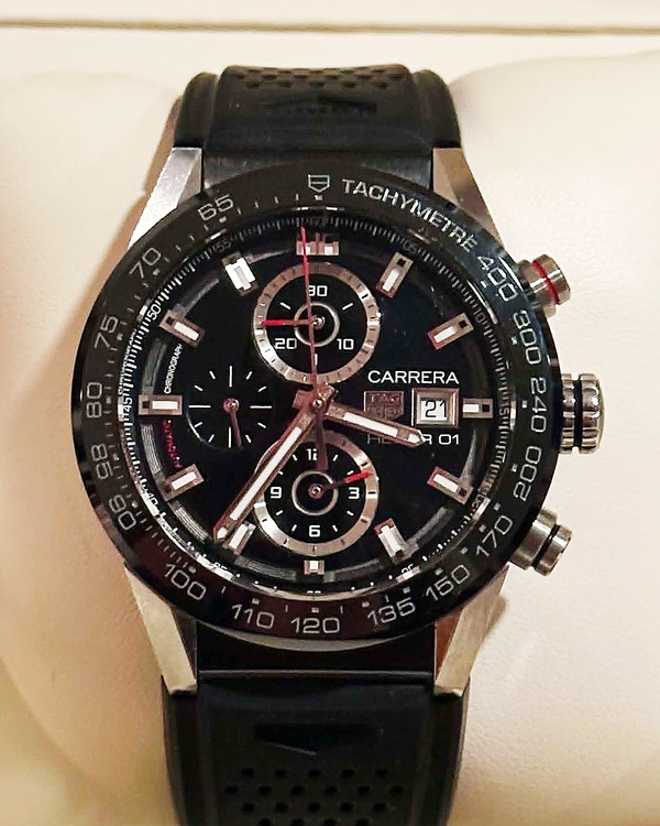 2018 Tag Heuer Carrera Calibre HEUER 01 43MM Skeleton Dial Rubber Strap (CAR201Z.FT6046)