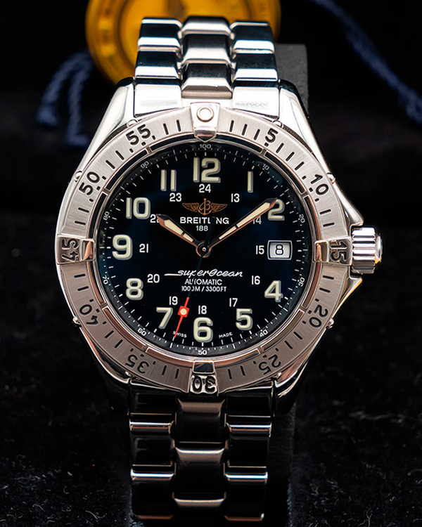 2000 Breitling Superocean 41MM Black Dial Steel Bracelet (A17340)
