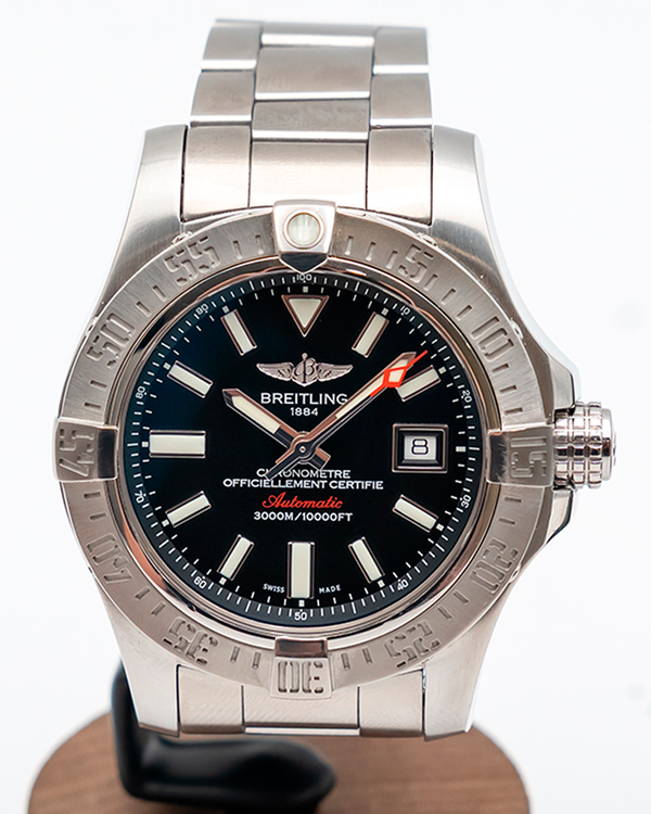 Breitling Avenger II Seawolf 45MM Black Dial Steel Bracelet (A17331)