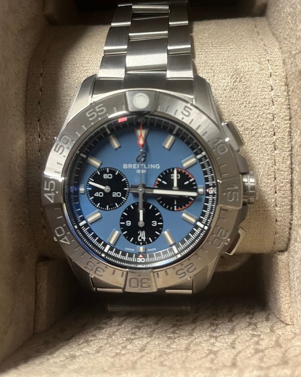 2026 Breitling Super Avenger B01 Chronograph 46MM Blue Dial Titanium Bracelet (EB0148101C1E1)