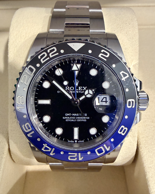 Title 2026 Rolex GMT-Master II "Batgirl" 40MM Black Dial Jubilee Bracelet (126710BLNR)
