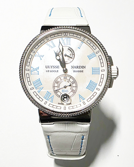 2014 Ulysse Nardin Marine Chronometer L.E. 43MM Mother of Pearl Dial Leather Strap (1183-126B/430)