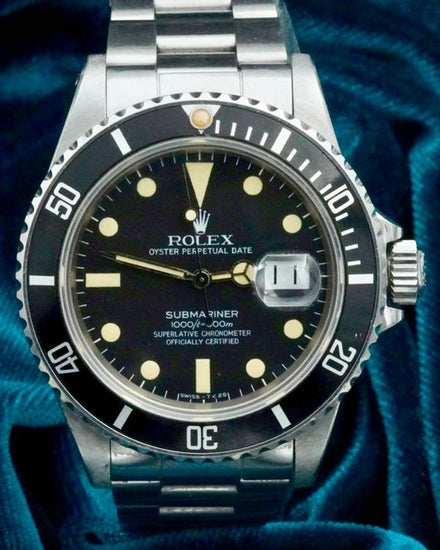 1982 (7.2 Mil. Serial) Rolex Submariner Date 40MM Black Dial Oyster Bracelet (16800)