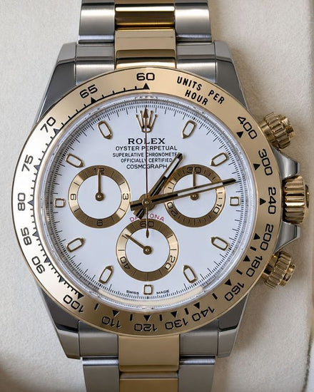 No Reserve - 2018 Rolex Cosmograph Daytona 40MM White Dial Two-Tone Oyster Bracelet (116503)