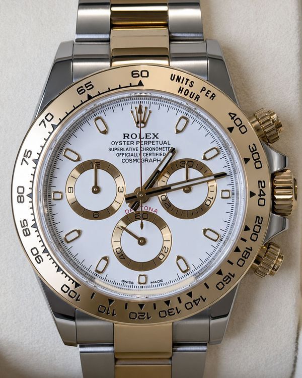 No Reserve - 2018 Rolex Cosmograph Daytona 40MM White Dial Two-Tone Oyster Bracelet (116503)