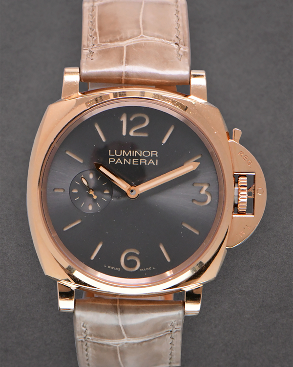 2017 Panerai Luminor Due 3 Days 42MM Grey Dial Leather Strap (PAM00677)
