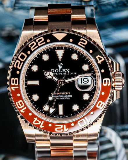 2022 Rolex GMT-Master II "Rootbeer" 40MM Black Dial Rose Gold Oyster Bracelet (126715CHNR)