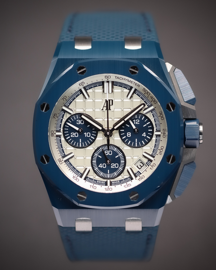2026 Audemars Piguet Royal Oak Offshore Chronograph "Bleu Nuit Nuage 50" 43MM Silver Dial Rubber Strap (26420CD.OO.A029VE.01)