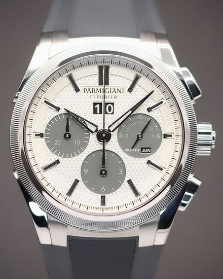 2024 Parmigiani Fleurier Tonda GT Chronograph 42MM White Dial Rubber Strap (PFC906-1020001-400181)