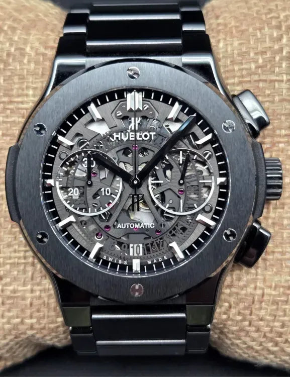 Hublot Classic Fusion Aerofusion Black Magic 45MM Skeleton Dial Ceramic Bracelet (528.CM.0170.CM)