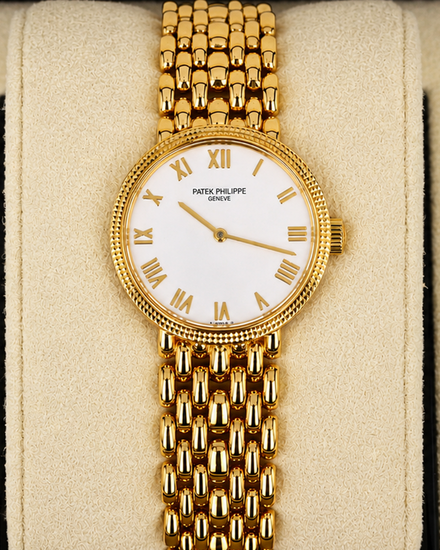 Patek Philippe Calatrava 25MM White Dial Yellow Gold Bracelet (4809/2J)
