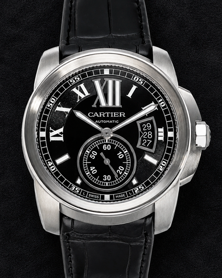 Cartier Calibre de Cartier 42MM Black Dial Leather Strap (W7100041)