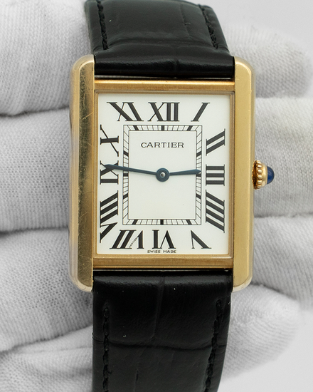 2022 Cartier Tank Solo 27MM Quartz White Dial Leather Strap (W1018855)