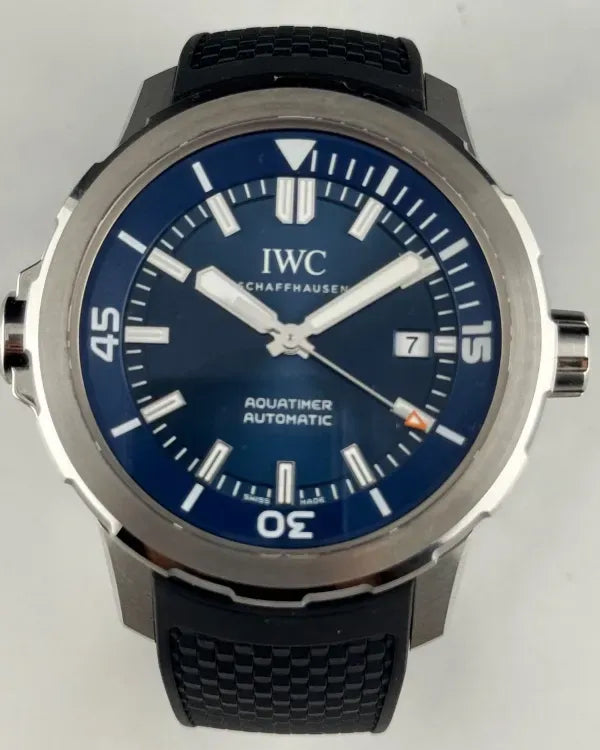2018 IWC Schaffhausen Aquatimer "Expedition Jacques-Yves Cousteau" 42MM Blue Dial Rubber Strap (IW329005)