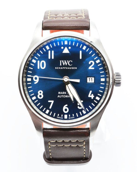 No Reserve - 2017 IWC Schaffhausen Pilot Mark XVIII "Le Petit Prince" 40MM Blue Dial Leather Strap (IW327004)