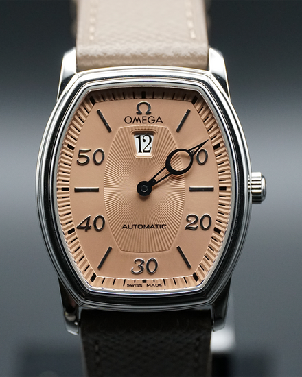 1998 Omega De Ville Prestige 31MM Salmon Dial Aftermarket Leather Strap (4853.61)