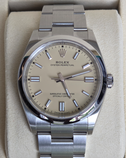 2026 Rolex Oyster Perpetual 36MM Beige Dial Oyster Bracelet (126000)