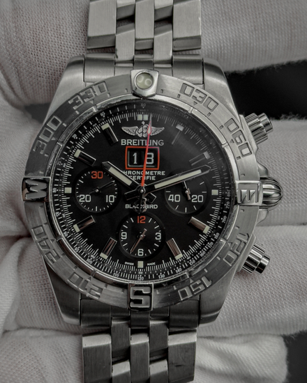 Breitling Chronomat Blackbird L.E 44MM Black Dial Steel Bracelet (A4436010/BB71S)
