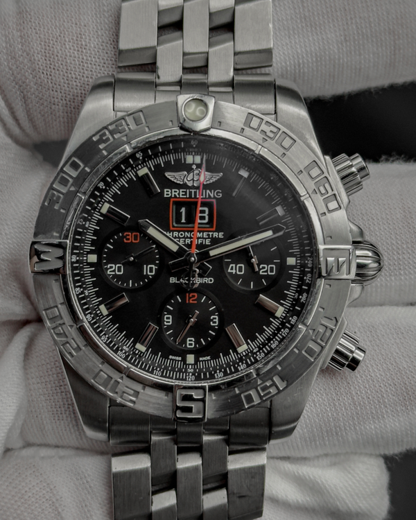 2014 Breitling Chronomat Blackbird L.E 44MM Black Dial Steel Bracelet (A4436010/BB71S)